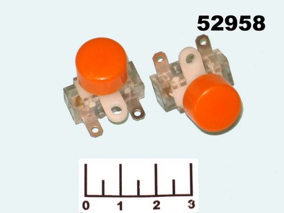Кнопка PBS-R/Q оранжевый колпачок с фиксацией 2 контакта