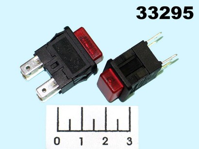 Кнопка IPBS-Q/Q красная без фиксации 4 контакта SC-7097 (подсветка 220V)