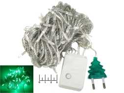 Гирлянда 100 светодиодов зеленая 10м с контроллером (прозрачная нить)
