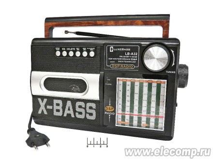 Радиоприемник Luxe Bass LB-A32 + USB/SD аккумуляторный