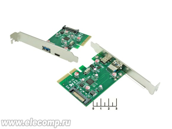 Плата PCI-Express/USB 3.0+Type C Gembird