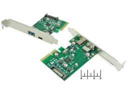 Плата PCI-Express/USB 3.0+Type C Gembird