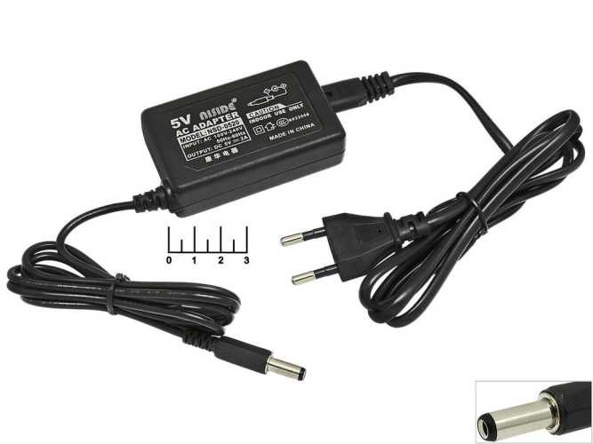Блок питания 5V 2A (1A) импульсный (5.5*2.5) (для ресивера) шнур в комплекте (восьмерка)