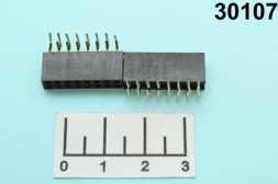 Разъем PBD-16R (2*8) гнездо шаг 2.54мм угловой черный