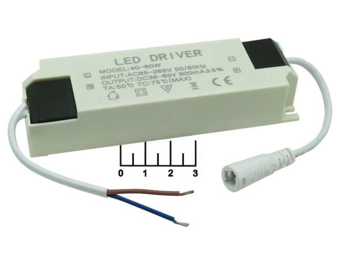 Драйвер светодиода 900mA/36-65VDC 85-265VAC 40-60W