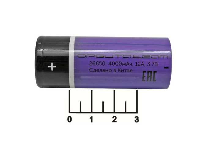 Аккумулятор 3.7V 12A 26650 Орбита