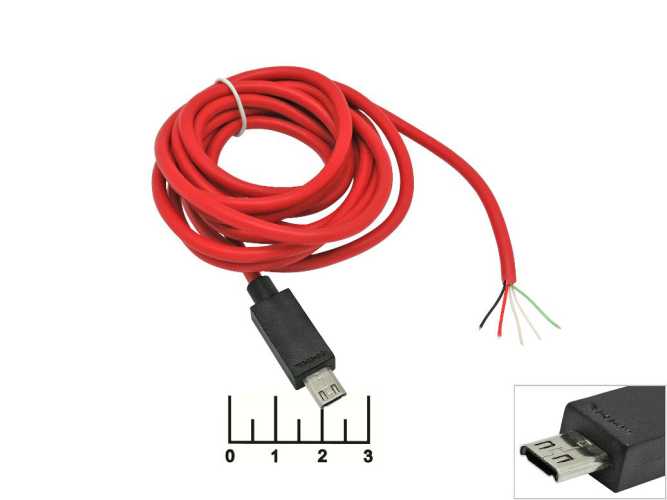 Разъем питания micro USB 11pin штекер на проводе