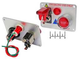 Панель управления с подсветкой (тумблер+кнопка старт) YJ-ISP05 (20-0125) хром