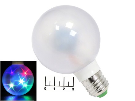 Лампа светодиодная 220V 1.5W E27 RGB Звезды Volpe ULI-Q308