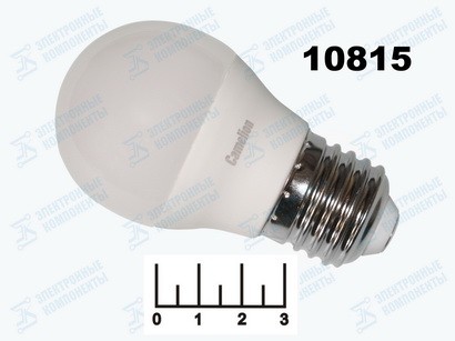 Лампа светодиодная 220V 5W E27 3000K белый теплый шар G45 матовая Camelion (45*82) (400lm)