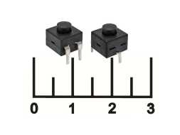 Кнопка для фонаря 8.5*8.5*8.5мм черная с фиксацией 3 контакта 1A 30V (PBS3) (S1550)