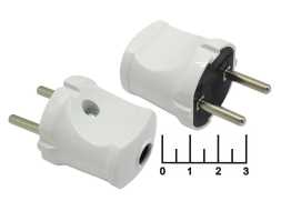 Вилка электрическая без земли белая Makel (10001)