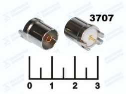 Разъем TV гнездо на плату металл под пайку