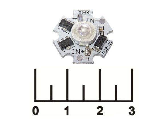 Светодиод LED 3W синий 3-6V 750lm с драйвером