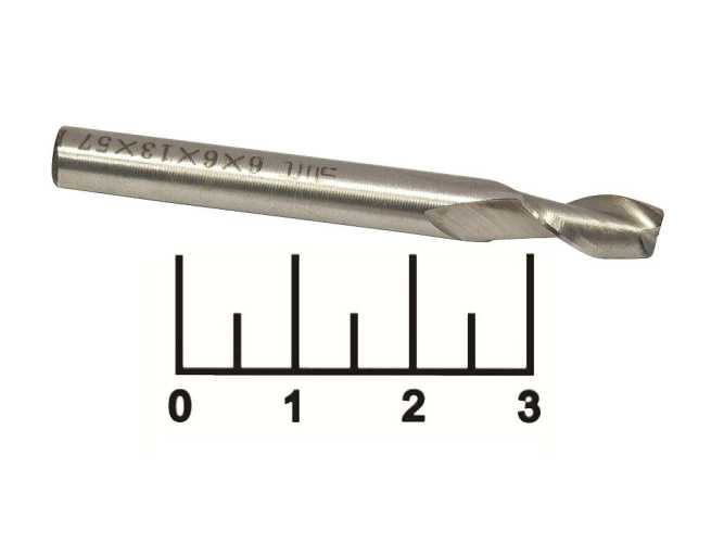 Бор-фреза 6мм 6*6*13*57 стальной