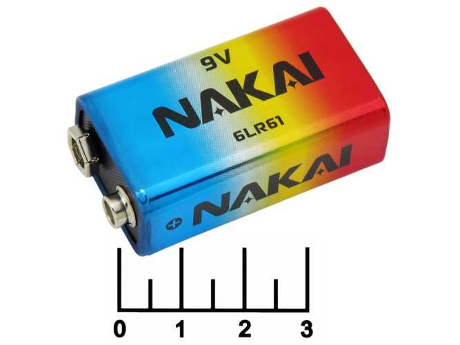 Батарейка 6F22-9V Nakai Alkaline 6LR61