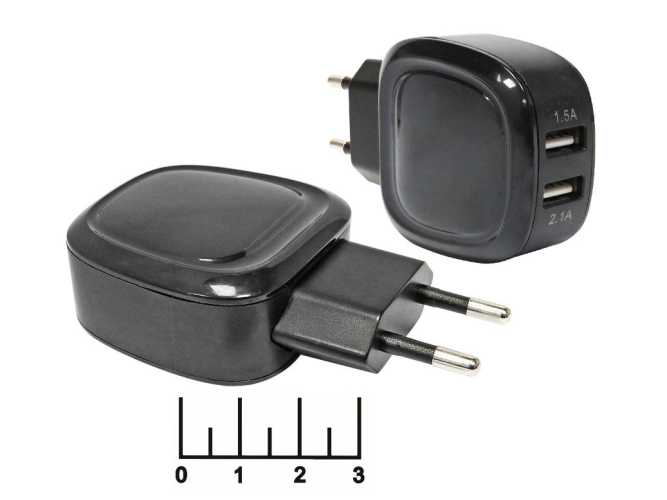 Сетевое зарядное устройство 2USB 5V 2.1A HH-030