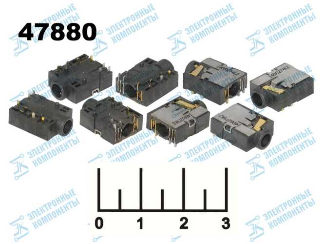 Разъем AUD 3.5 гнездо стерео на плату (140827+K2)