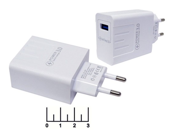Сетевое зарядное устройство USB 5V 3A/9V 1.8A/12V 1.5A QC-3.0 (23-430) (быстрая зарядка)