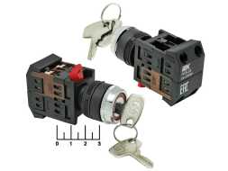 Выключатель ключ 2-х позиционный с фиксацией (AKS-22-I-O)