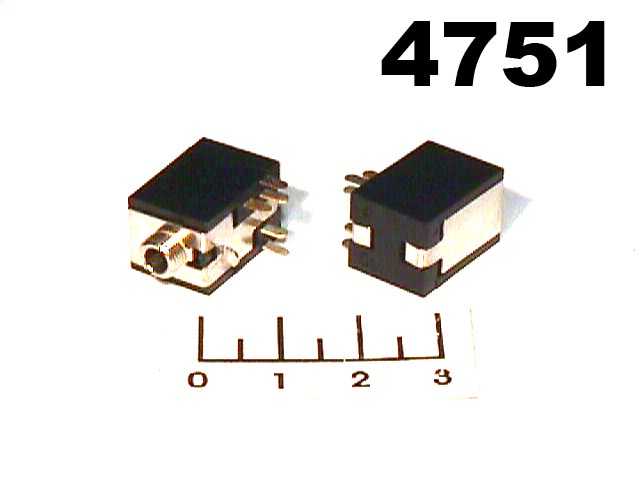 Разъем AUD 3.5 гнездо моно на плату с отключением
