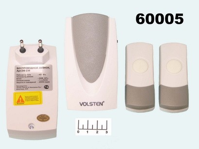 Звонок 220V/23A Volsten DB-230 беспроводной 36 мелодий (2 кнопки + 1 база)