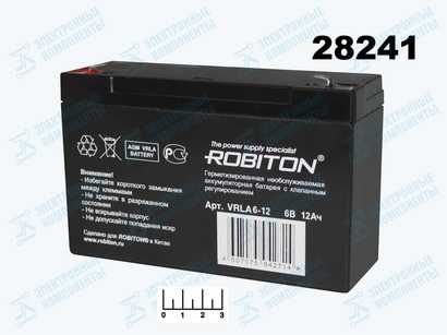 Аккумулятор 6V 12A VRLA6-12 Robiton