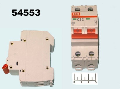 Автоматический выключатель 32A 2-полюсный ВА47-29 TDM