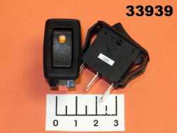 Выключатель 12/16 12V 16A  R13-205L LED желтый 4 контакта (подсветка 12V)