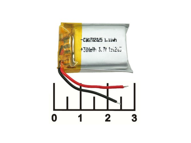 Аккумулятор 3.7V 0.3A 25*20*7 702025 Lithium polymer