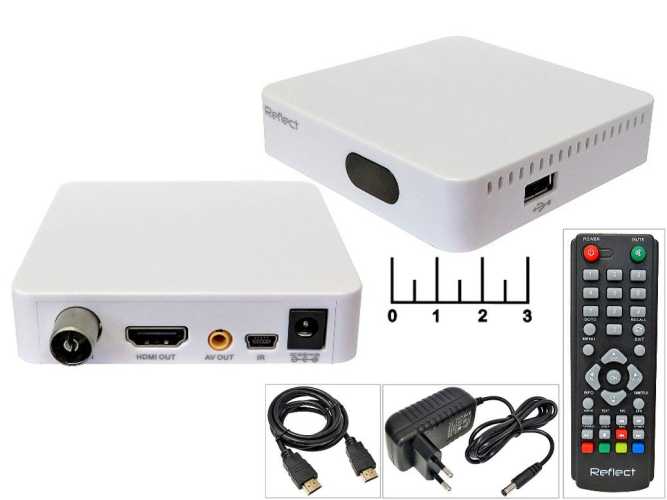 Ресивер цифровой телевизионный DVB-T2 Reflect City + медиаплеер (шнур HDMI-HDMI)