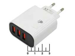 Сетевое зарядное устройство 3USB 5V 3.1A (быстрая зарядка) AR-888 (C-3.1A-3U+) (TZ60)