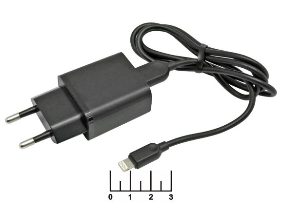 Сетевое зарядное устройство USB 5V 2.1A (шнур iPhone 5) BA52A Borofone (черное)