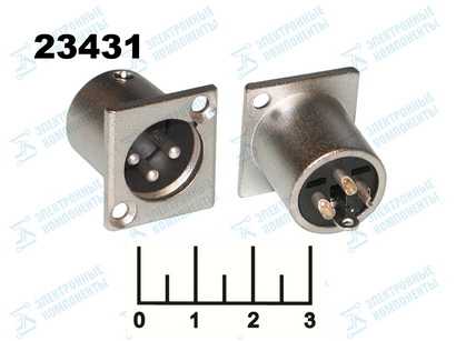 Разъем XLR штекер в панель под 2 винта mini (12-0027)