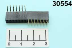 Разъем PBD-14R (2*7) гнездо шаг 2.54мм угловой черный