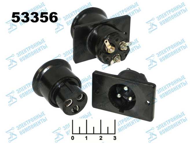 Разъем питания 3pin в комплекте круглый (AC-030)