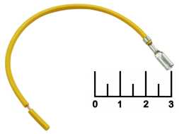 Клемма ножевая гнездо 2.8мм на проводе 1*0.5мм 13см желтая с замком (2852/8865СБ)
