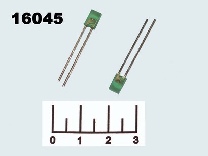 Светодиод LED КИПД28Д2-Л зеленый плоский 3V