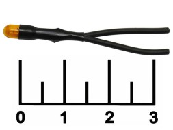 Лампа для гирлянды 3V 60mA 3мм на проводе (оранжевая)