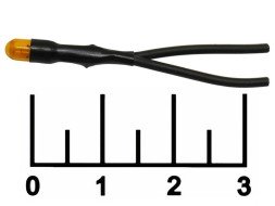 Лампа для гирлянды 3V 60mA 3мм на проводе (оранжевая)