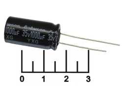 Конденсатор электролитический ECAP 1000мкФ 35В 1000/35V 1325 105C Rubycon