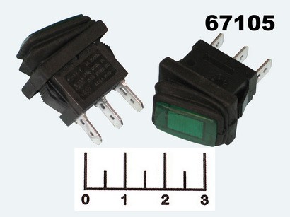 Выключатель 250/6 KCD1 зеленый 2-х позиционный 3 контакта влагозащищенный SB008