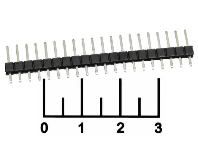 Разъем PLS-20 штекер шаг 2.54мм высота 11.2мм черный