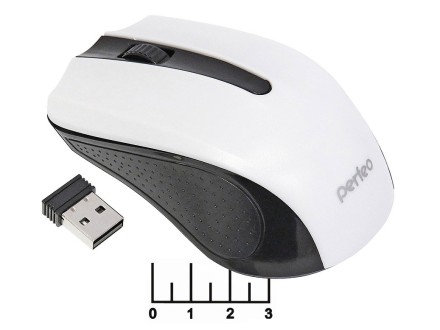 Мышь компьютерная USB беспроводная Perfeo Rainbow PF_3435 (черно-белая)