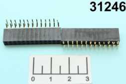 Разъем PBD-26R (2*13) гнездо шаг 2.54мм угловой черный