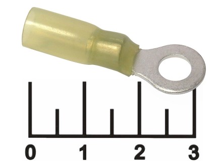 Клемма кольцевая 6мм желтая термоусадочная (RV5.5-6)