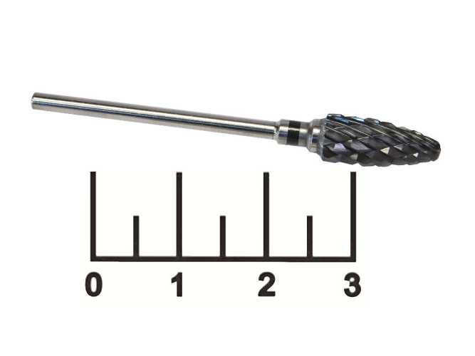 Бор-фреза конус с закругленным концом 2.3мм стальной черный №5