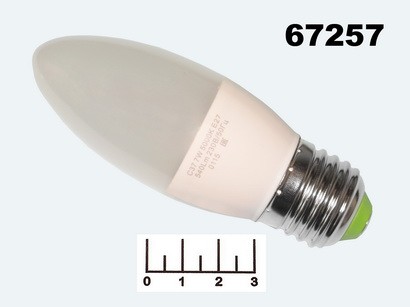 Лампа светодиодная 220V 7W E27 5000K белый свеча матовая Jazzway (520lm)