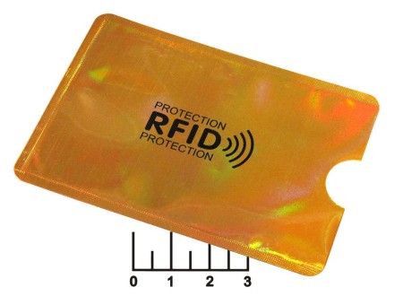 Чехол защитный для банковских карт RFID (золото)