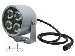 Прожектор светодиодный инфракрасный + датчик освещенности 12V 5W 4LED для видеонаблюдения